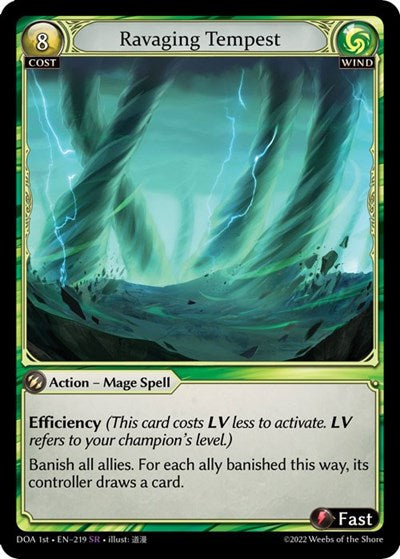 Ravaging Tempest - 219 - Super Rare - Dawn of Ashes 1st Edition