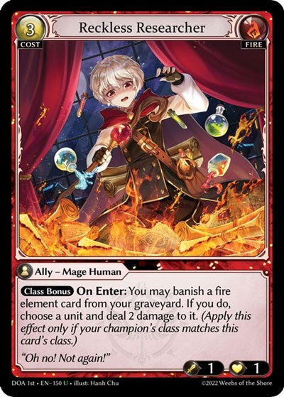 Reckless Researcher - 150 - Uncommon - Dawn of Ashes 1st Edition