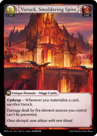 Varuck, Smoldering Spire - 158 - Super Rare - Dawn of Ashes 1st Edition