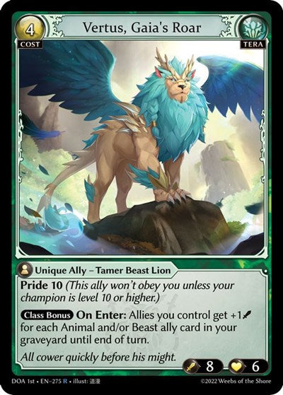 Vertus, Gaia's Roar - 275 - Rare - Dawn of Ashes 1st Edition
