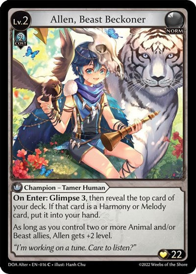 Allen, Beast Beckoner - 016 - Common - Dawn of Ashes Alter Edition