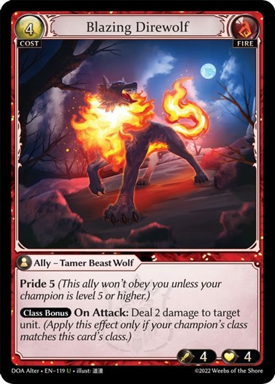 Blazing Direwolf - 119 - Uncommon - Dawn of Ashes Alter Edition