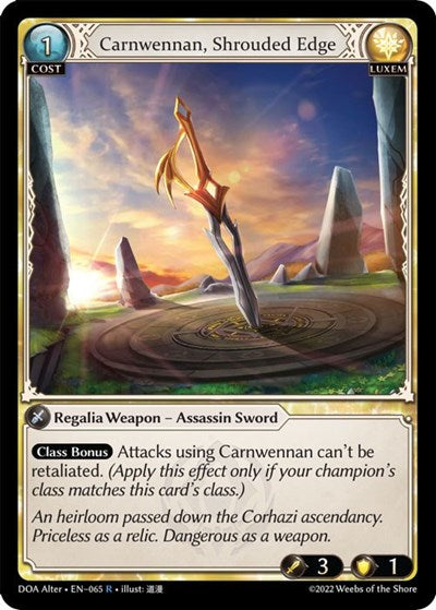 Carnwennan, Shrouded Edge - 065 - Rare - Dawn of Ashes Alter Edition