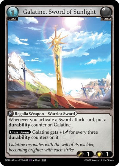 Galatine, Sword of Sunlight - 037 - Super Rare - Dawn of Ashes Alter Edition
