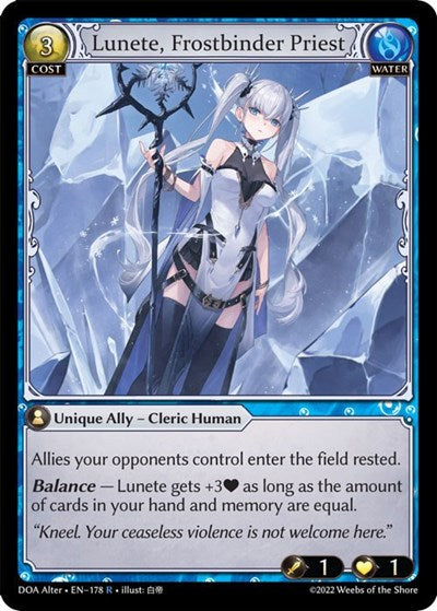 Lunete, Frostbinder Priest - 178 - Rare - Dawn of Ashes Alter Edition