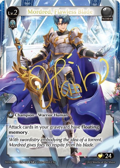 Mordred, Flawless Blade - 018 - Collector Super Rare - Dawn of Ashes Alter Edition