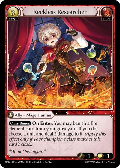 Reckless Researcher - 150 - Uncommon - Dawn of Ashes Alter Edition