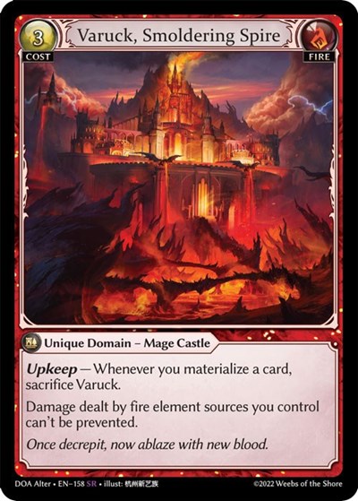 Varuck, Smoldering Spire - 158 - Super Rare - Dawn of Ashes Alter Edition