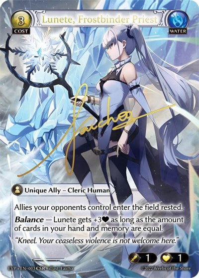 Lunete, Frostbinder Priest - 003 - Collector Super Rare - Dawn of Ashes Event Pack