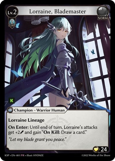 Lorraine, Blademaster - 001 - Promo - Kickstarter Promotional Cards