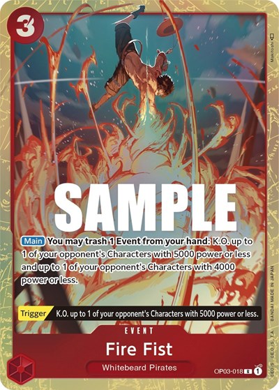 Fire Fist - OP03-018 - Rare (Alternate Art) - Pillars of Strength