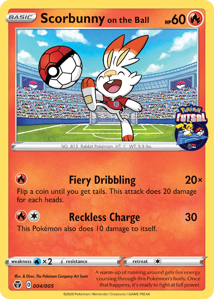 Scorbunny on the Ball - 4/5 - Pokémon Futsal Collection