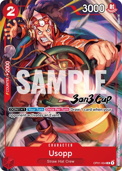 Usopp (3-on-3 Cup) [Participant] - OP01-004 - Rare - One Piece Promotion Cards