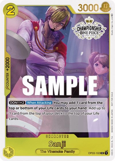 Sanji - OP03-102 - Promo (Store Championship Participation Pack Vol. 2) - One Piece Promotion Cards