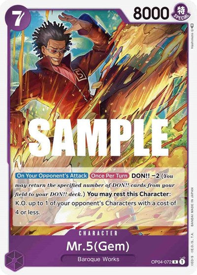 Mr.5 (Gem) - OP04-072 - Rare - Kingdoms of Intrigue