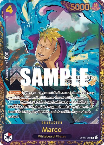 Marco - OP02-018 - Rare (Treasure Cup) - One Piece Promotion Cards