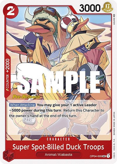 Super Spot-Billed Duck Troops - OP04-009 - Uncommon - Kingdoms of Intrigue Pre-Release Cards