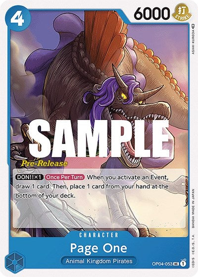 Page One - OP04-053 - Uncommon - Kingdoms of Intrigue Pre-Release Cards