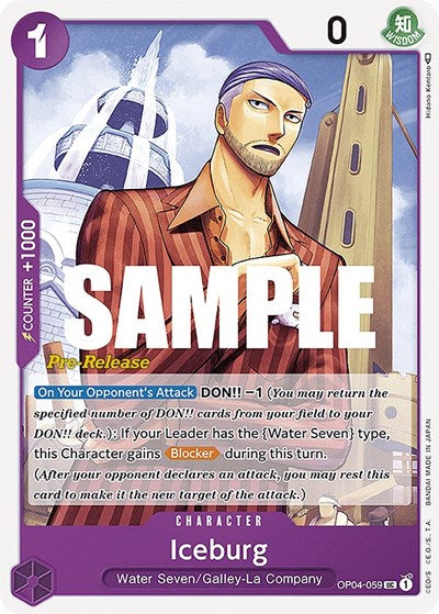 Iceburg - OP04-059 - Uncommon - Kingdoms of Intrigue Pre-Release Cards