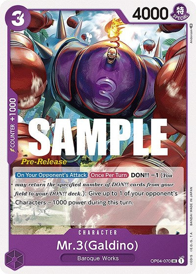 Mr.3 (Galdino) - OP04-070 - Uncommon - Kingdoms of Intrigue Pre-Release Cards