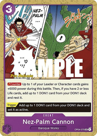 Nez-Palm Cannon - OP04-075 - Uncommon - Kingdoms of Intrigue Pre-Release Cards