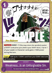 Weakness...Is an Unforgivable Sin. - OP04-076 - Common - Kingdoms of Intrigue Pre-Release Cards
