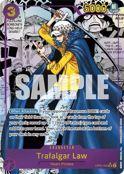 Trafalgar Law (069) (Alternate Art) - OP05-069 - Super Rare (Manga Alt Art) - Awakening of the New Era