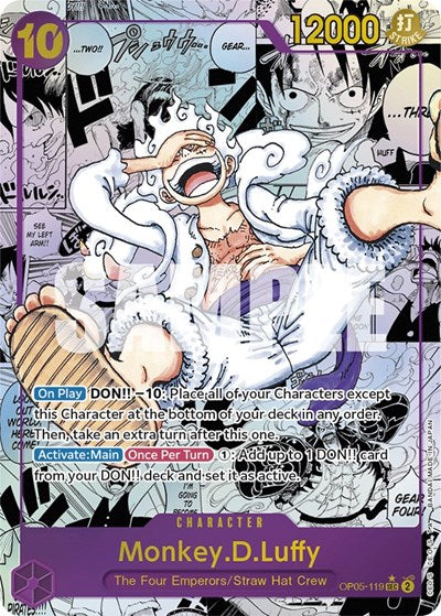 Monkey.D.Luffy (119) (Alternate Art) - OP05-119 - Secret Rare (Manga Alt Art) - Awakening of the New Era