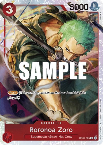 Roronoa Zoro - OP01-025 - Super Rare (Ultra Deck: The Three Captains) - One Piece Promotion Cards
