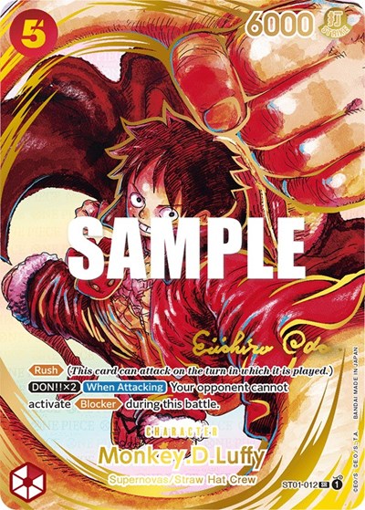 Monkey.D.Luffy (012) (Alternate Art) - ST01-012 - Super Rare (Gold-Stamped Signature) - Awakening of the New Era