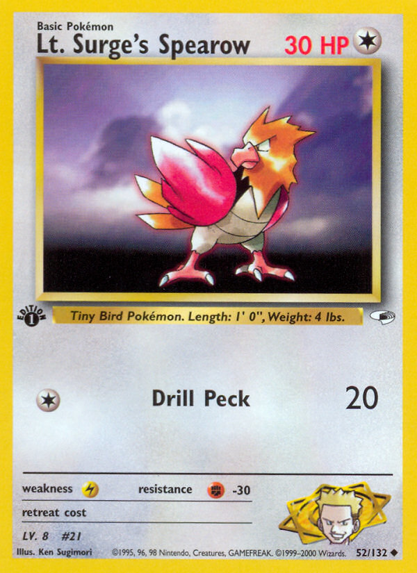 Lt. Surge's Spearow - 052/132 - Gym Heroes