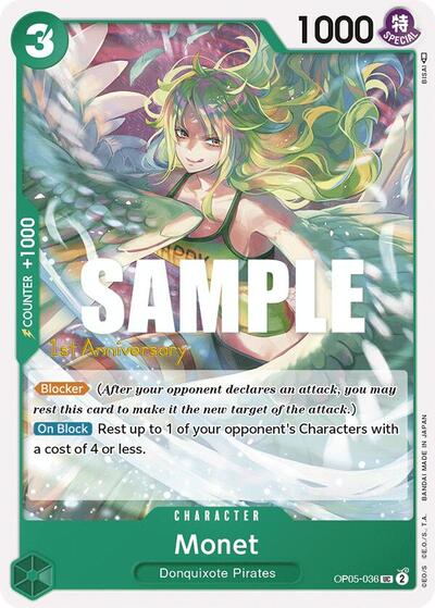 Monet - OP05-036 - Uncommon - Awakening of the New Era: 1st Anniversary Tournament Cards