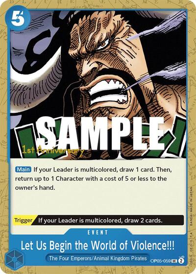 Let Us Begin the World of Violence!! - OP05-059 - Uncommon - Awakening of the New Era: 1st Anniversary Tournament Cards