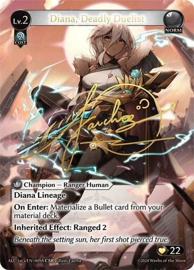 Diana, Deadly Duelist (CSR) (009A) (ALC1E) - 009A - Collector Super Rare - Alchemical Revolution