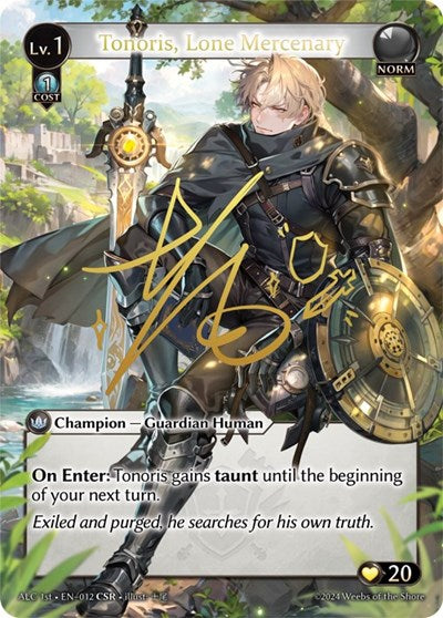 Tonoris, Lone Mercenary (CSR) (ALC1E) - 012 - Collector Super Rare - Alchemical Revolution