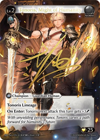 Tonoris, Might of Humanity (CSR) (013B) (ALC1E) - 013B - Collector Super Rare - Alchemical Revolution