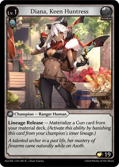 Diana, Keen Huntress - 007 - Common - Alchemical Revolution Starter Decks