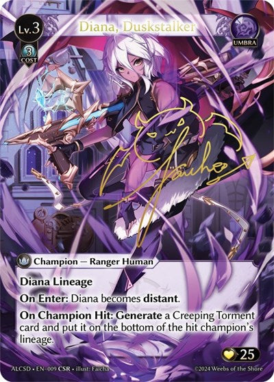 Diana, Duskstalker - 009 - Collector Super Rare - Alchemical Revolution Starter Decks