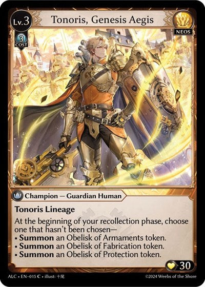 Tonoris, Genesis Aegis - 012 - Common - Alchemical Revolution Starter Decks