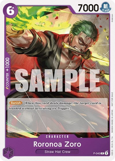Roronoa Zoro (OP-06 Pre-Release Tournament) [Participant] - P-045 - Promo - One Piece Promotion Cards