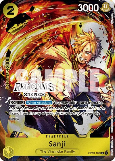 Sanji (Online Regional 2024) [Participant] - OP03-102 - Rare - One Piece Promotion Cards