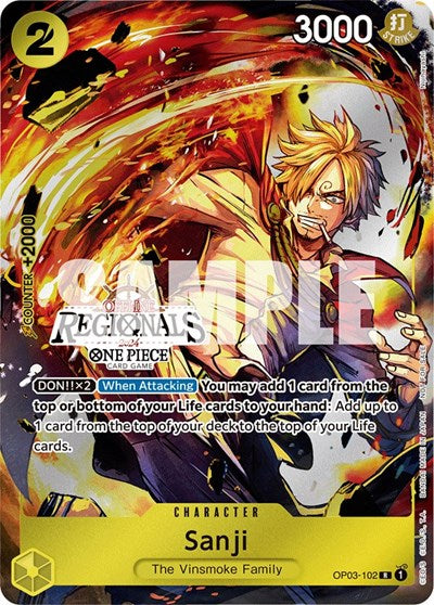 Sanji (Offline Regional 2024) [Participant] - OP03-102 - Rare - One Piece Promotion Cards