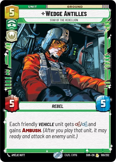 Wedge Antilles - Star of the Rebellion - 100/252 - Rare - Spark of Rebellion