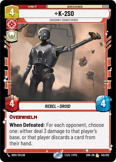 K-2SO - Cassian's Counterpart - 145/252 - Rare - Spark of Rebellion