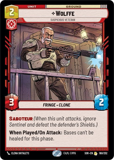 Wolffe - Suspicious Veteran - 160/252 - Rare - Spark of Rebellion