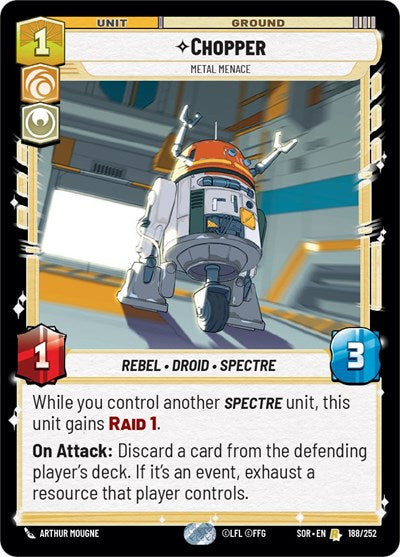 Chopper - Metal Menace - 188/252 - Rare - Spark of Rebellion