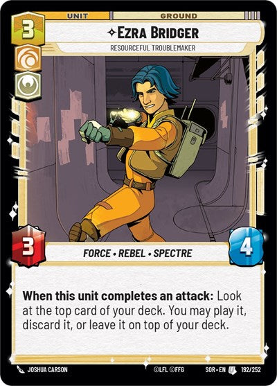 Ezra Bridger - Resourceful Troublemaker - 192/252 - Uncommon - Spark of Rebellion