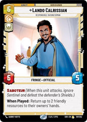 Lando Calrissian - Responsible Businessman - 197/252 - Rare - Spark of Rebellion