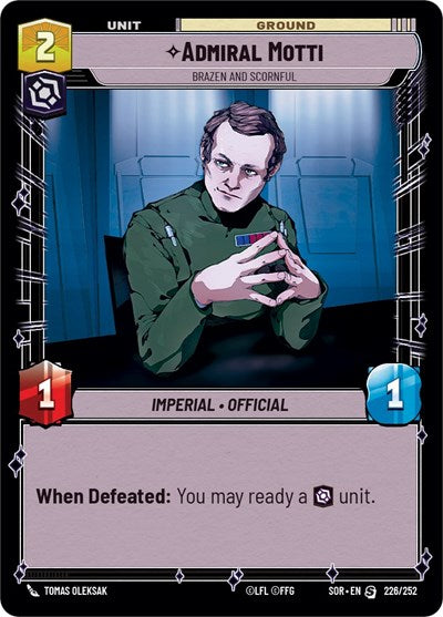 Admiral Motti - Brazen and Scornful - 226/252 - Special - Spark of Rebellion