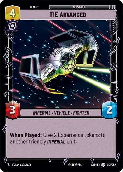 TIE Advanced - 231/252 - Uncommon - Spark of Rebellion